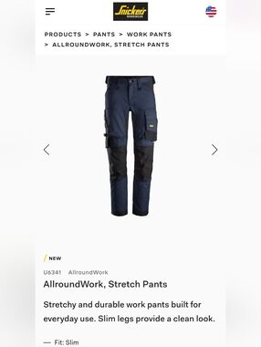 AllroundWork Stretch Cargo Pants - Navy/Black